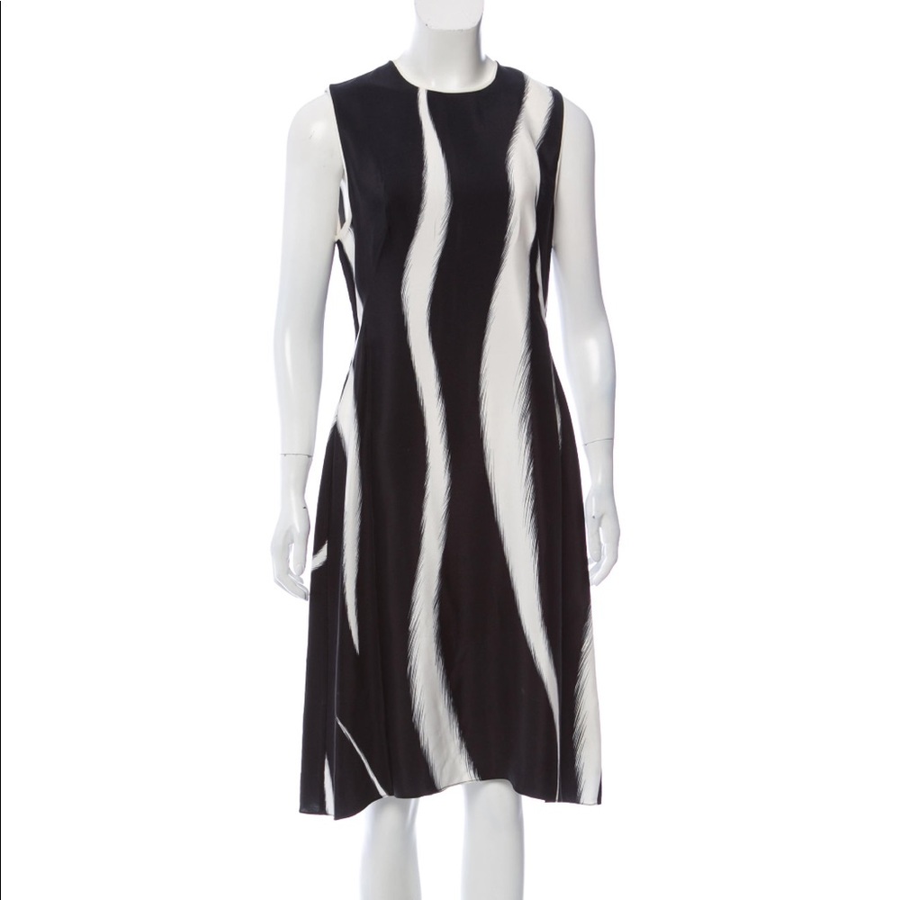 3.1 Philip Lim black and white silk midi dress M